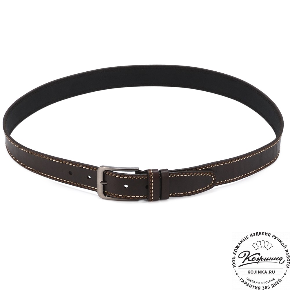 Кожаный ремень "Томас" (тёмно-коричневый)